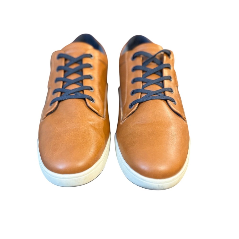 Aldo Mens Flex Leather Sneakers 12 Brown Lace Up‎ Oxford Casual Comfort Shoes - Picture 5 of 11